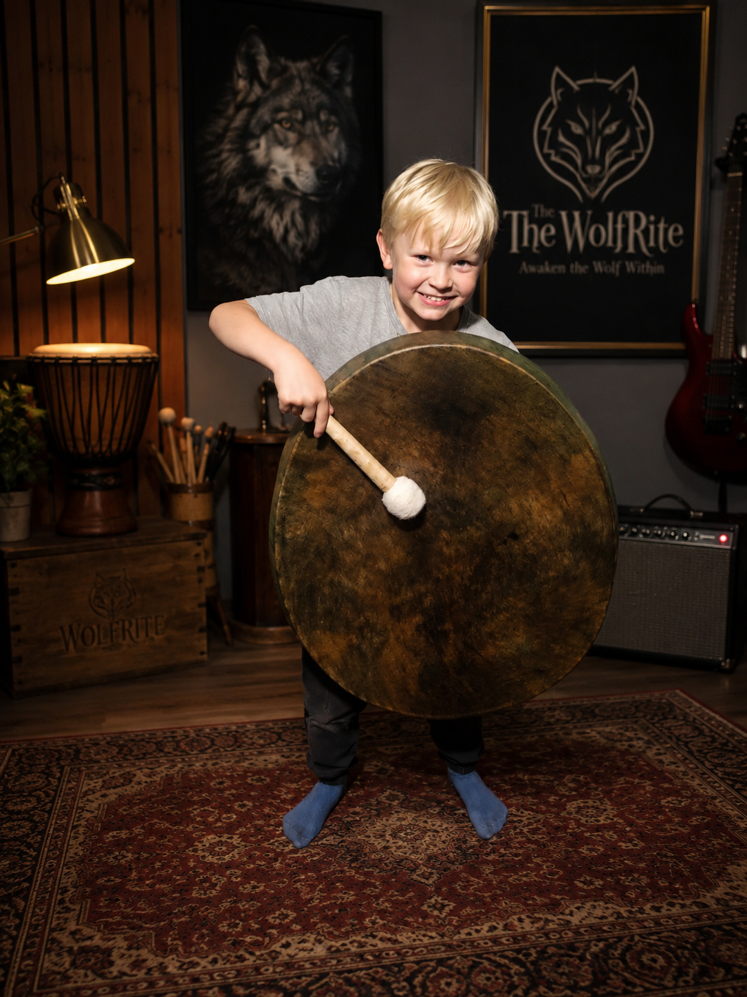 Eliel Playing Frame Drum
